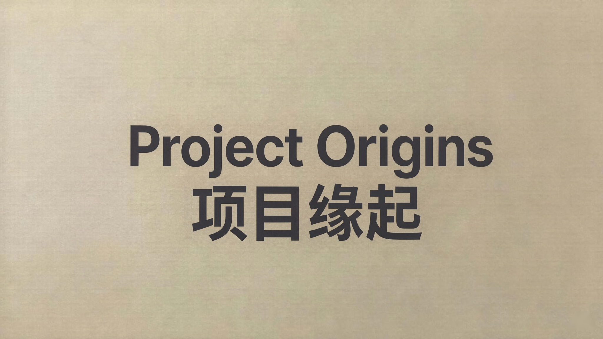项目缘起